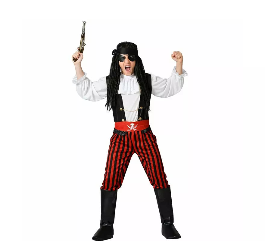 Translation missing: en.Disfraz de Pirata Rayas para hombre