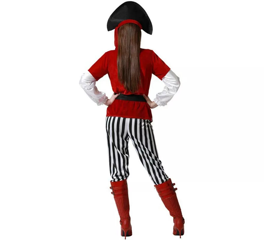 Disfraz de Pirata Rayas para mujer