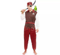 Disfraz de Pirata rojo a rayas para hombre