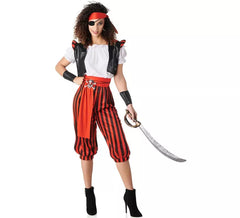 Red Striped Pirate Costume for Women
