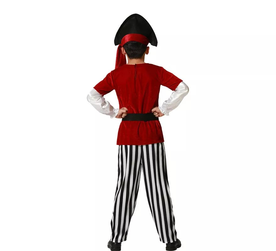 Translation missing: en.Disfraz de Pirata rojo con gorro para niños