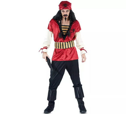 Disfraz de Pirata Rojo para hombre
