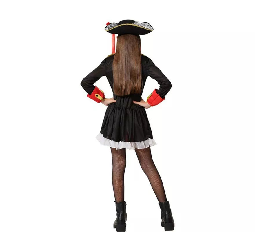 Translation missing: en.Disfraz de Pirata Rojo y Negro para niña
