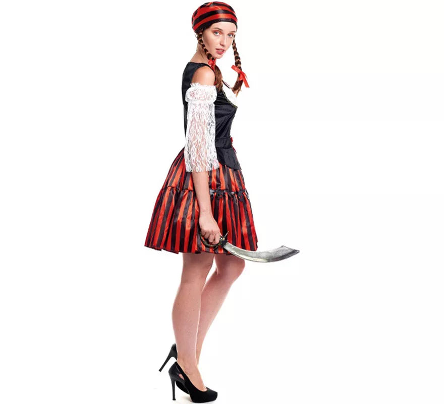 Disfraz de Pirata Stripes Clásica para mujer