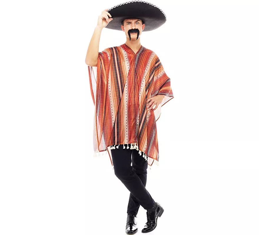 Translation missing: en.Disfraz de Pistolero Mexicano con Poncho para hombre