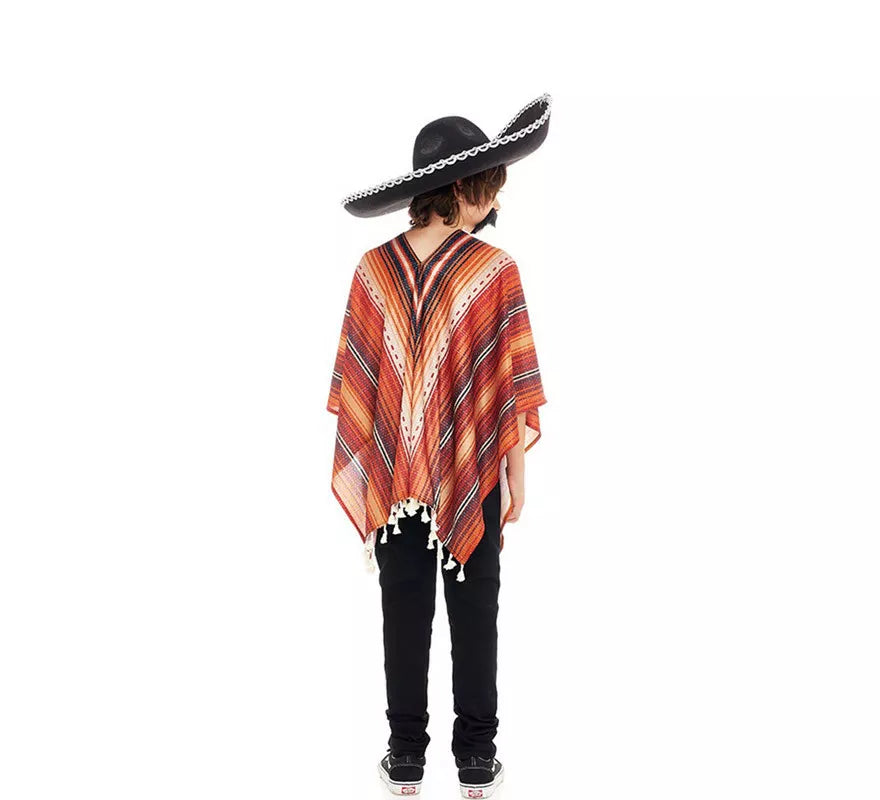 Disfraz de Pistolero Mexicano con Poncho para niño
