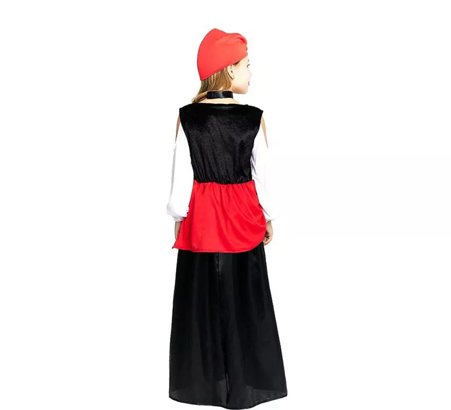 Disfraz de Pitonisa con turbante rojo para niña y adolescente