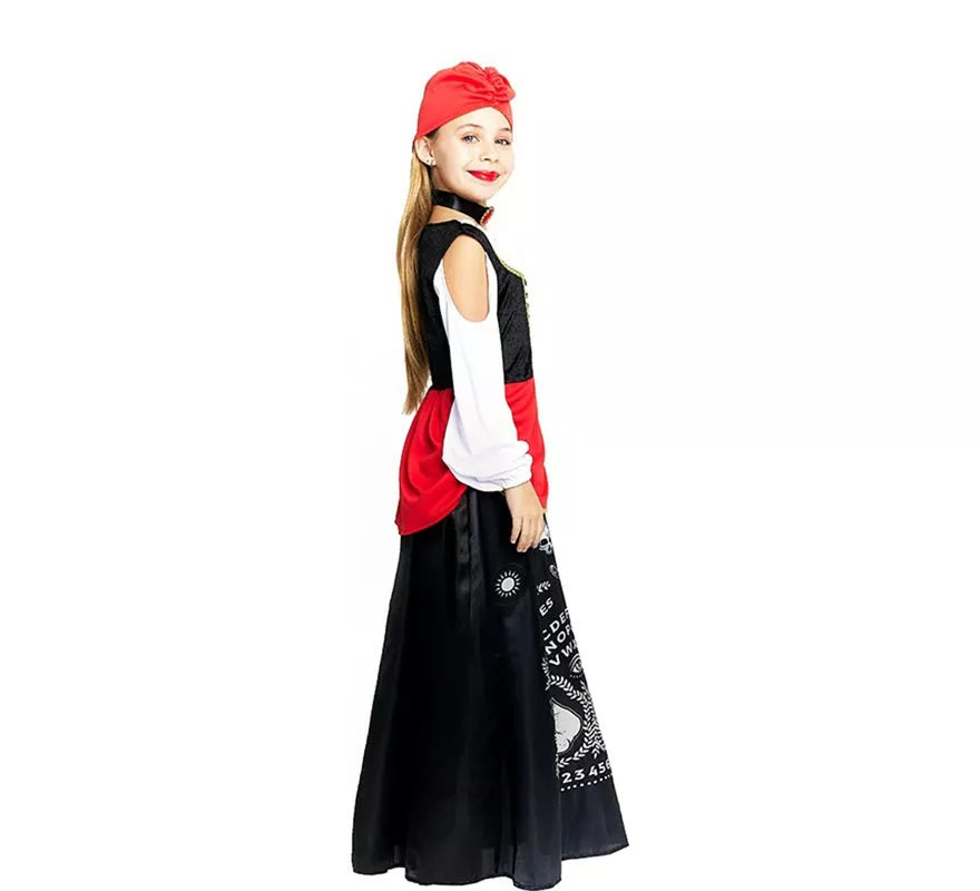 Translation missing: en.Disfraz de Pitonisa con turbante rojo para niña y adolescente