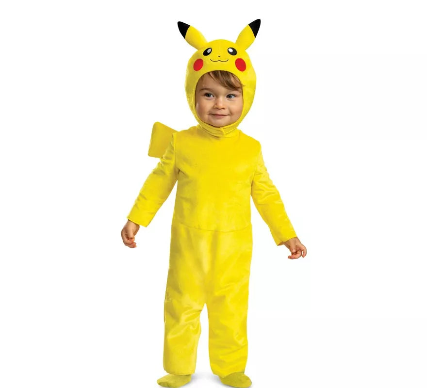 Disfraz de Pokemon Pikachu con cola de lujo para bebé y niños