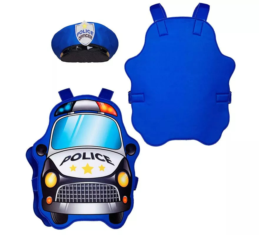 Translation missing: en.Disfraz de Policía azul Coche con gorro para niños