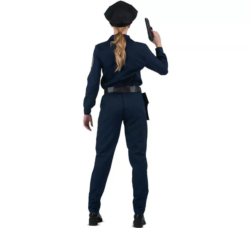 Disfraz de Policía azul con cinturón para mujer