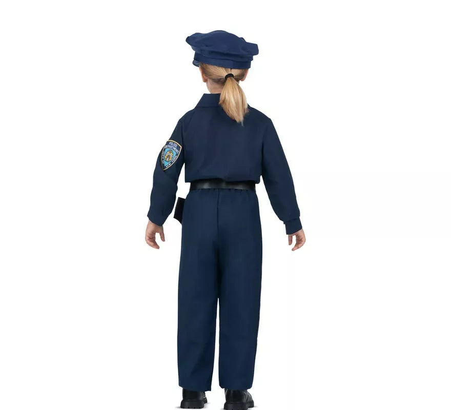 Translation missing: en.Disfraz de Policía azul con cinturón para niña