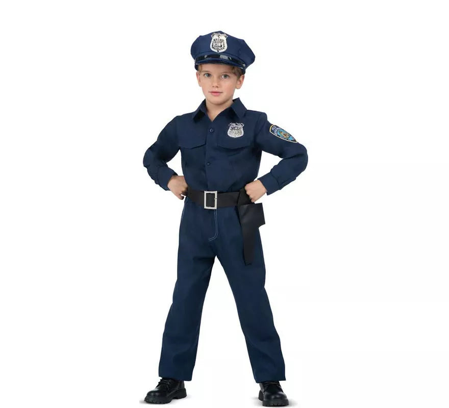 Translation missing: en.Disfraz de Policía azul con cinturón para niña