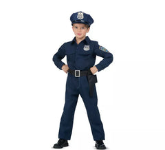Blue police costume with belt for girls