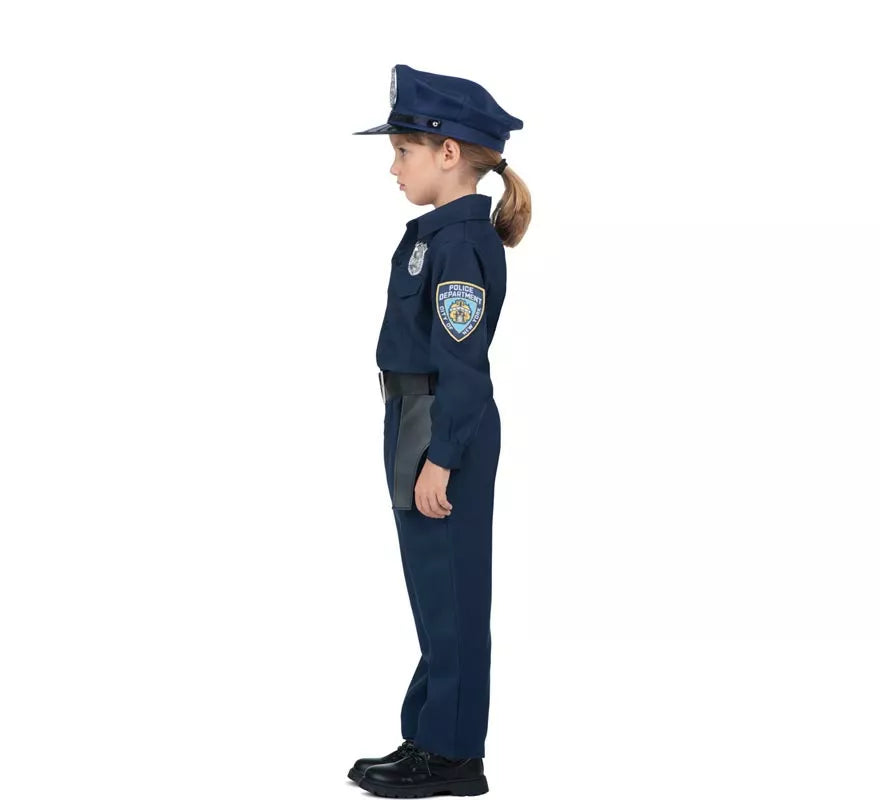 Translation missing: en.Disfraz de Policía azul con cinturón para niña