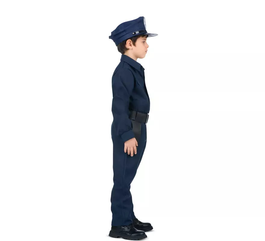 Translation missing: en.Disfraz de Policía azul con cinturón para niño