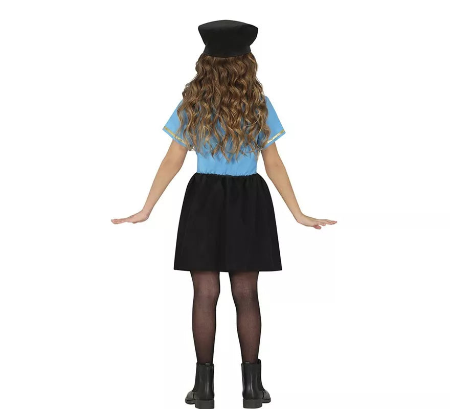 Disfraz de Policía azul en falda para niña