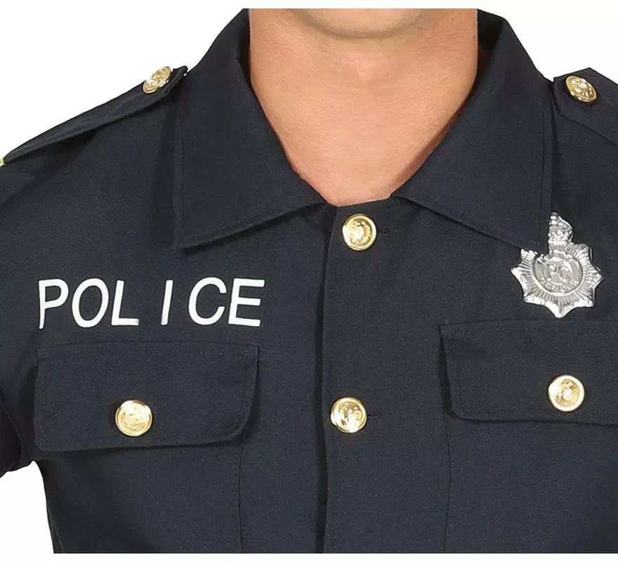 Disfraz de Policía azul para hombre