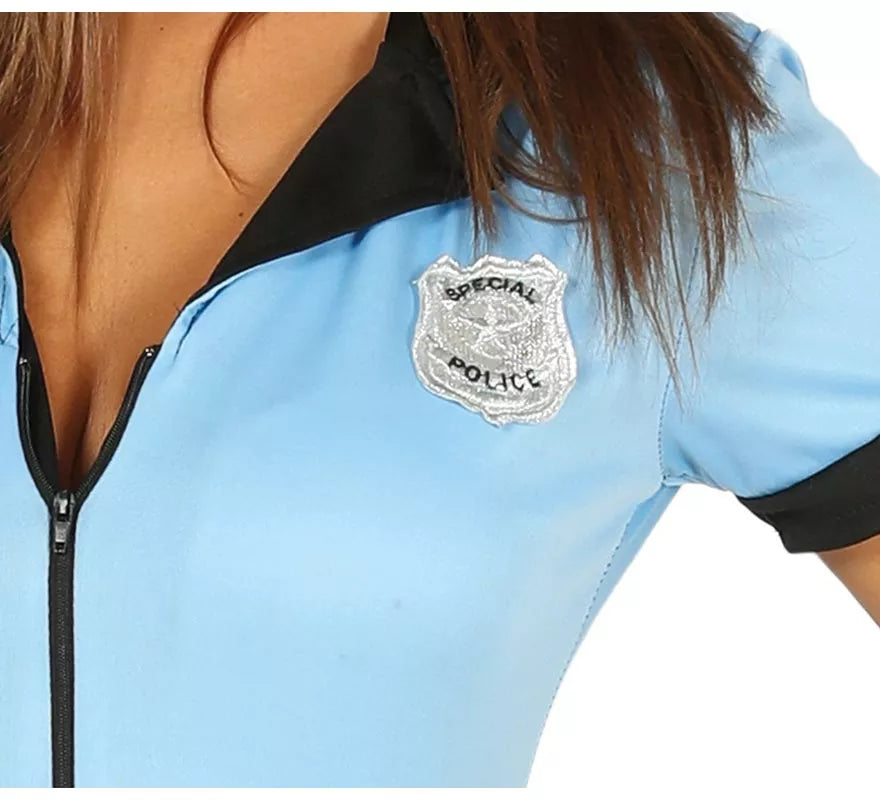 Disfraz de Policía con cremallera para mujer