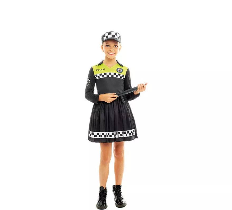 Translation missing: en.Disfraz de Policía en Vestido negro y amarillo para niña