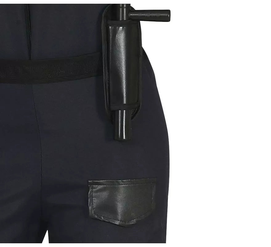 Disfraz de Policía Negro con pantalón para adolescente