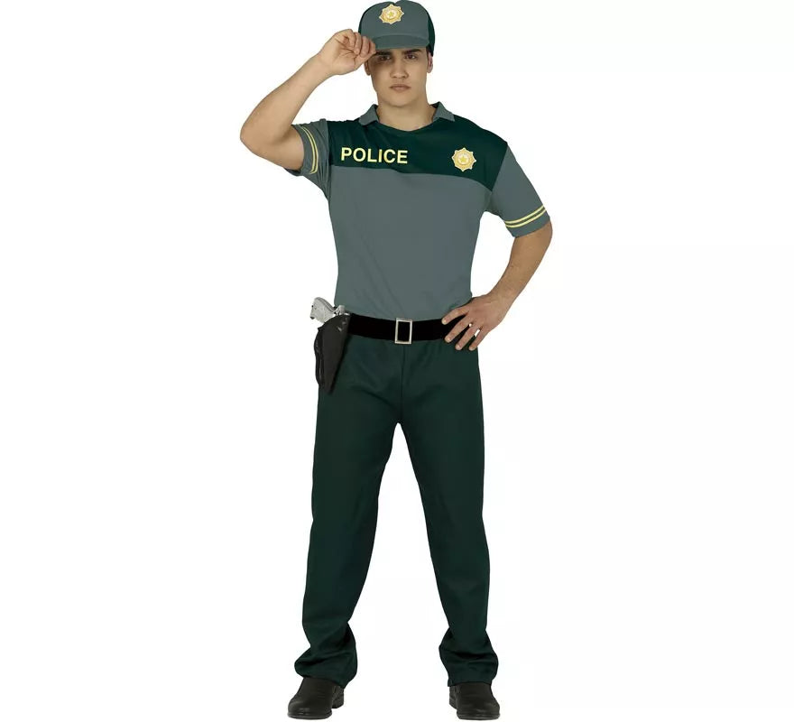 Disfraz de Policía Verde para hombre