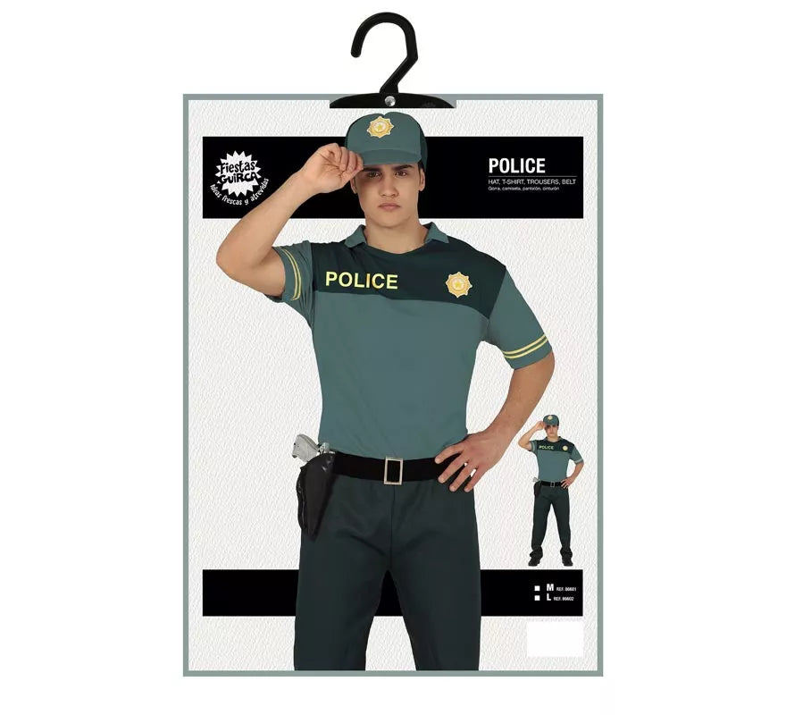 Disfraz de Policía Verde para hombre