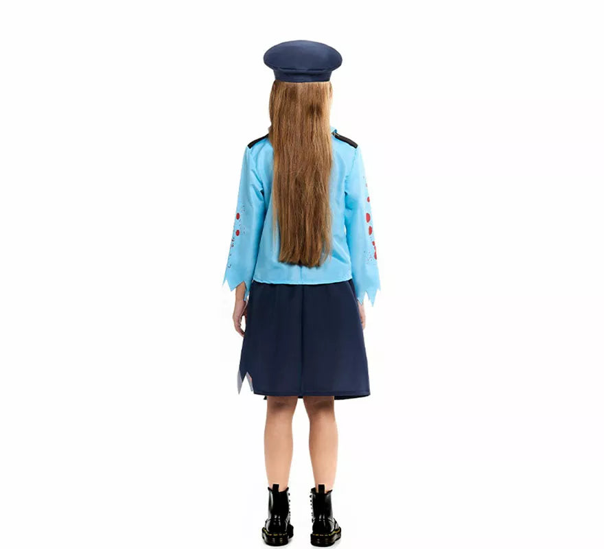 Translation missing: en.Disfraz de Policía Zombie con Gorra para niña