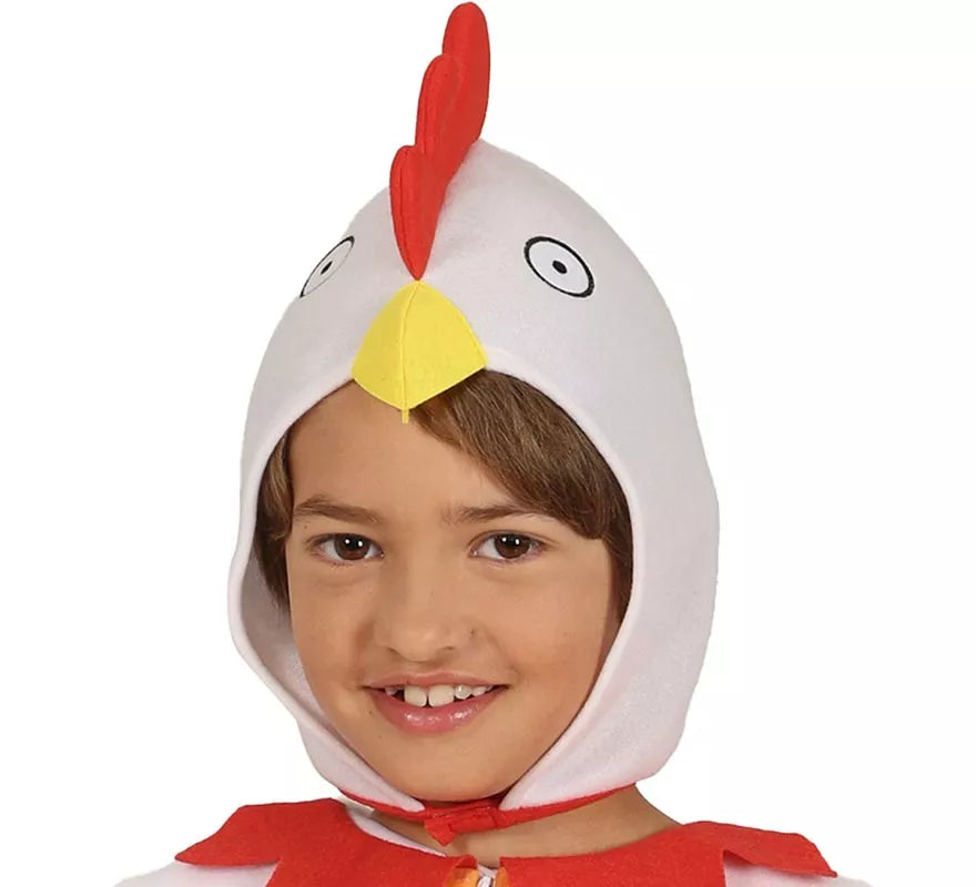 Translation missing: en.Disfraz de Pollo blanco con capucha para niños
