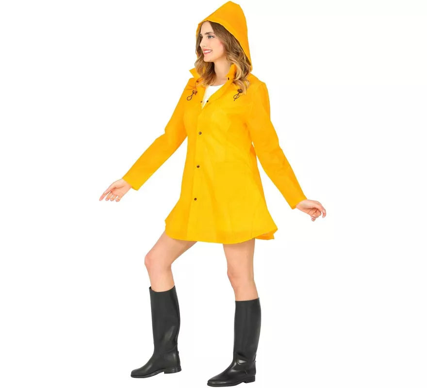 Disfraz de Poncho Chubasquero amarillo para adultos