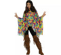 Disfraz de Poncho Hippie para mujer
