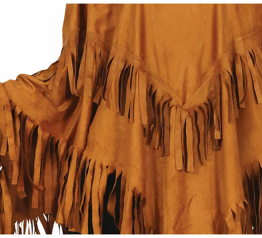 Disfraz de Poncho Marrón Indio para mujer