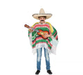 Disfraz de Poncho Mexicano a rayas para niños