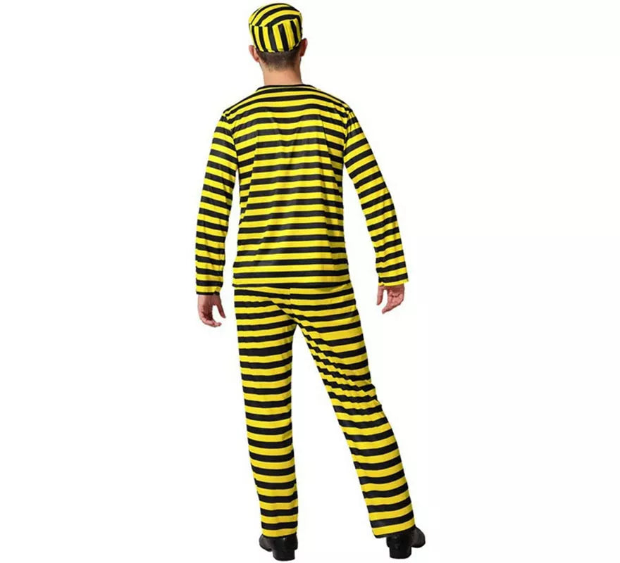 Translation missing: en.Disfraz de Preso amarillo a rayas para hombre