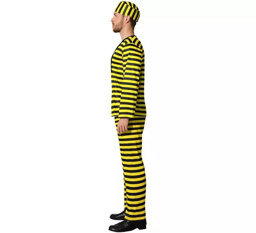 Translation missing: en.Disfraz de Preso amarillo a rayas para hombre