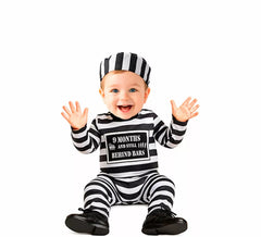 Black and White Prisoner Costume for Baby