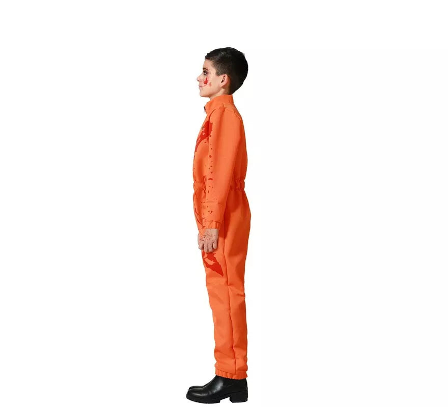 Disfraz de Preso Sangriento Naranja para niño