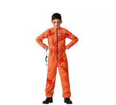 Orange Bloody Prisoner Costume for Boys