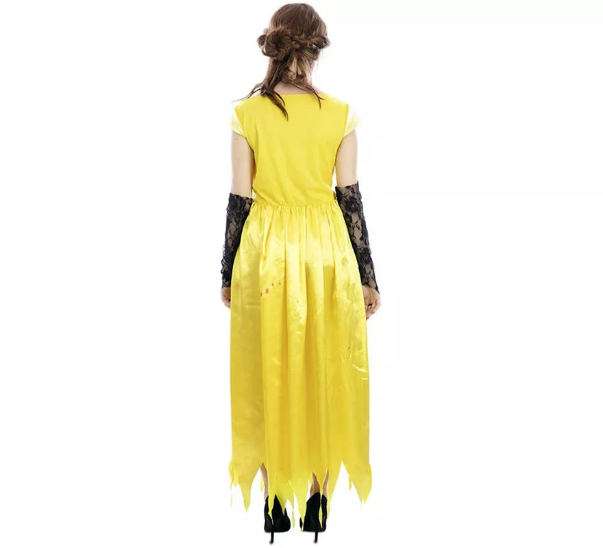 Disfraz de Princesa amarilla Zombie para mujer