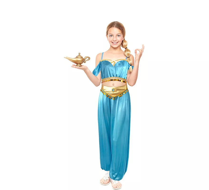 Disfraz de Princesa Árabe azul para niña