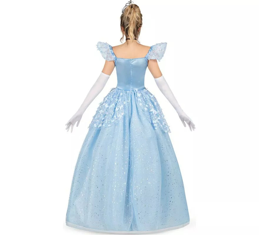 Disfraz de Princesa azul celeste de cuento para mujer