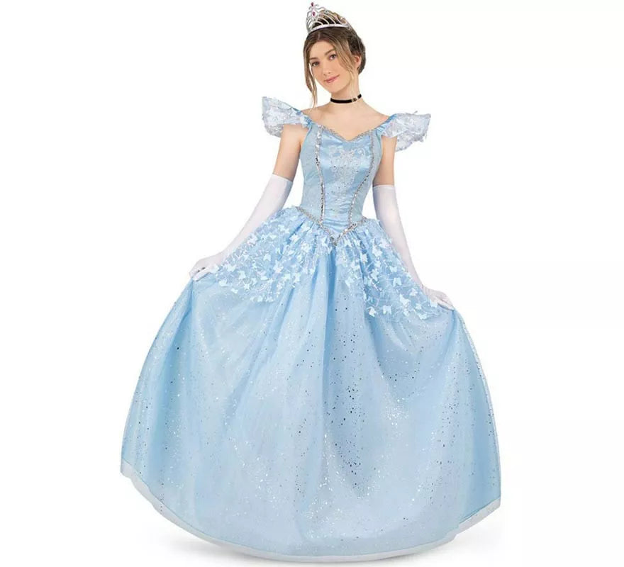 Disfraz de Princesa azul celeste de cuento para mujer