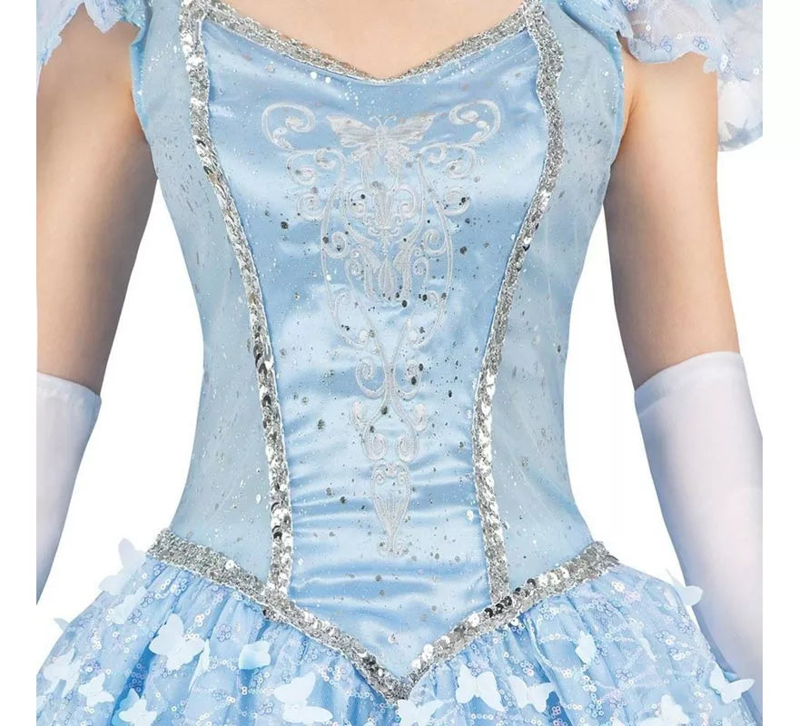 Disfraz de Princesa azul celeste de cuento para mujer