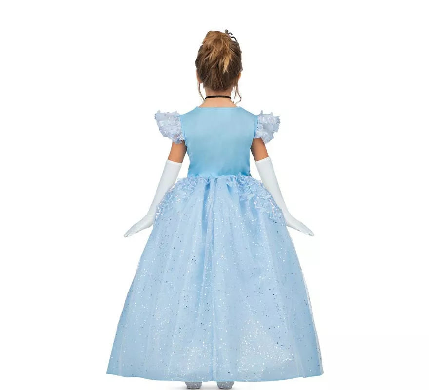 Disfraz de Princesa azul celeste de cuento para niña