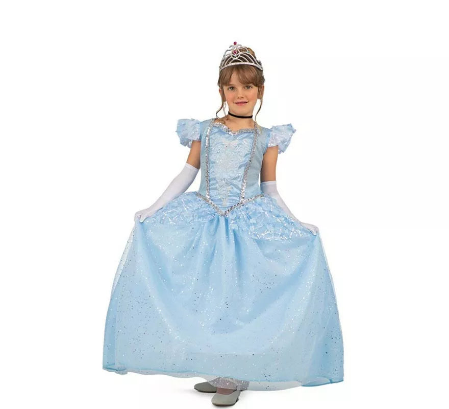 Translation missing: en.Disfraz de Princesa azul celeste de cuento para niña