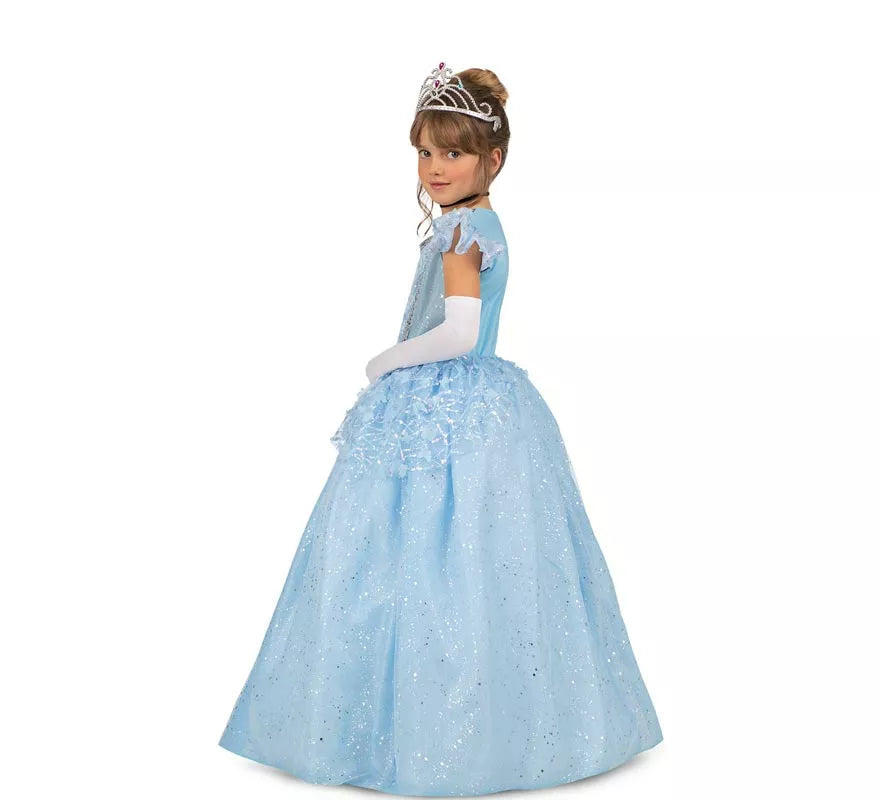 Disfraz de Princesa azul celeste de cuento para niña