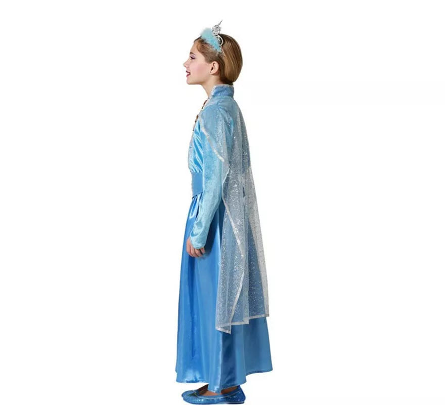 Disfraz de Princesa con capa azul para niña