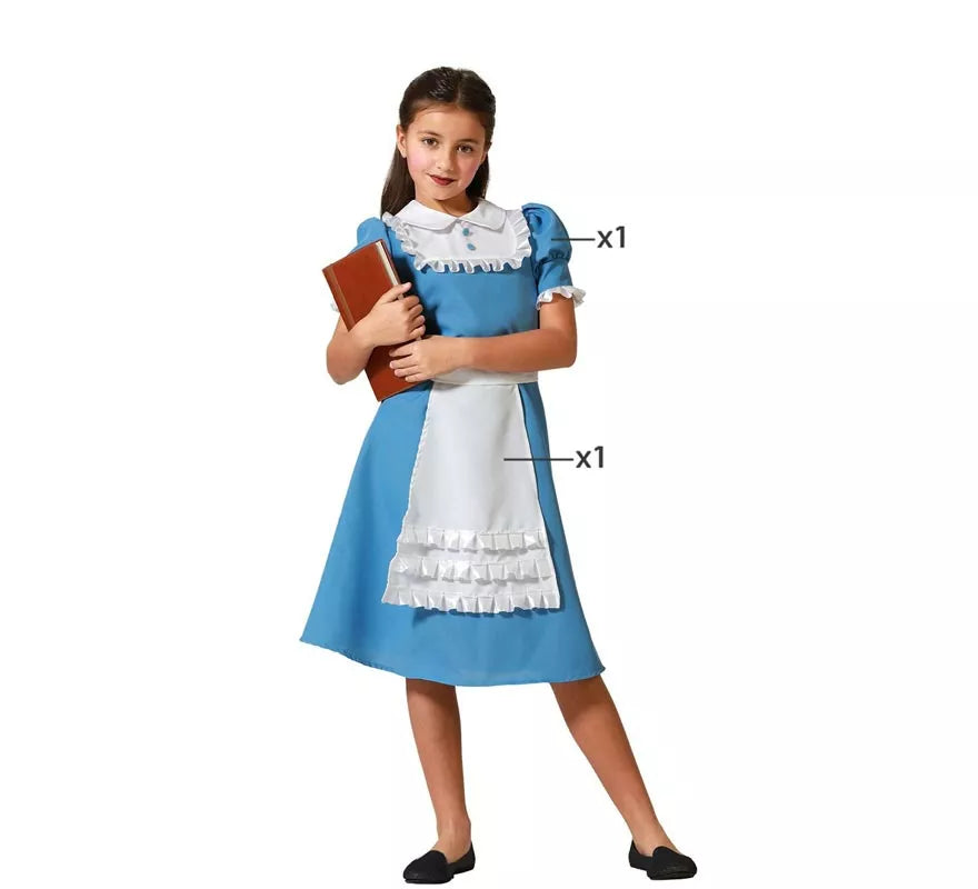 Disfraz de Princesa de Cuento azul para niña