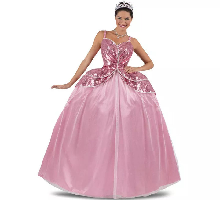 Disfraz de Princesa encantadora rosa con enagua para mujer