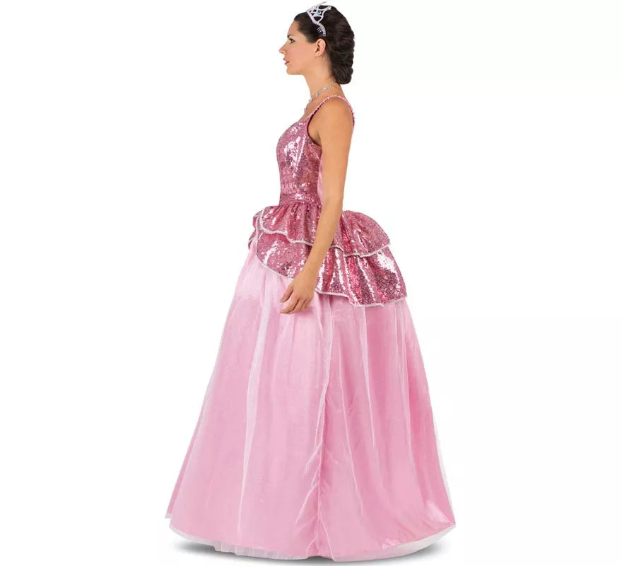 Disfraz de Princesa encantadora rosa con enagua para mujer